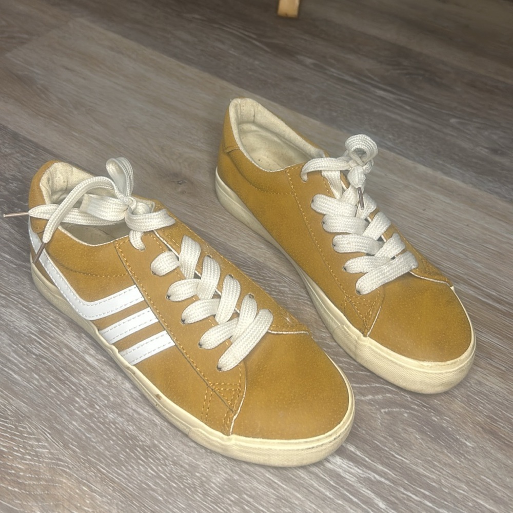 Golden Yellow Sneakers with White Accents
